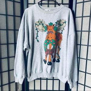 Admit one reindeer VTG Crewneck Christmas sweater